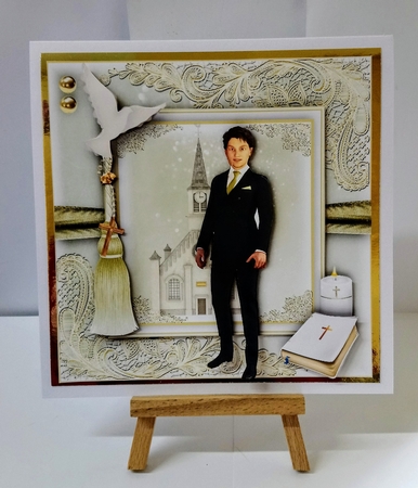 Confirmation Older Teen Boy Dark Hair Card Front Kit by Jackie Odonnell