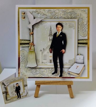 Confirmation Older Teen Boy Dark Hair Card Front Kit by Jackie Odonnell