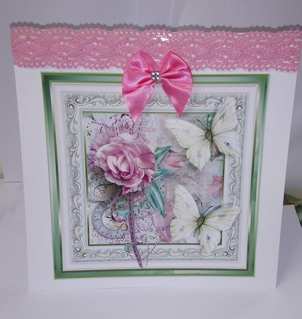 Flowers, lace and butterfly by Jackie Odonnell