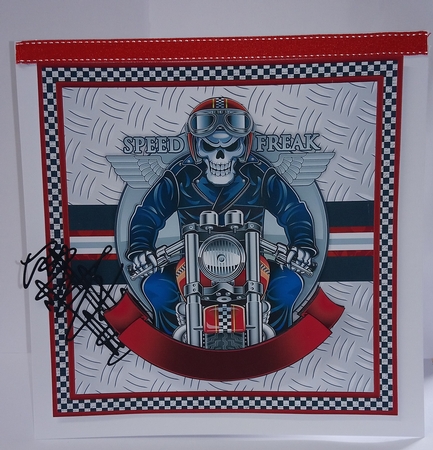 BIKER LIFE BEGINS AT Humorous 7.5 Decoupage Insert & Ages Mini Kit by Jackie Odonnell