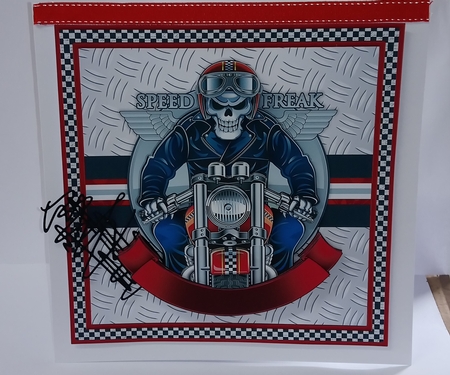 BIKER LIFE BEGINS AT Humorous 7.5 Decoupage Insert & Ages Mini Kit by Jackie Odonnell