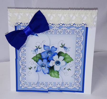 Pretty Viola Shell Edged Corner Stacker by Jackie Odonnell