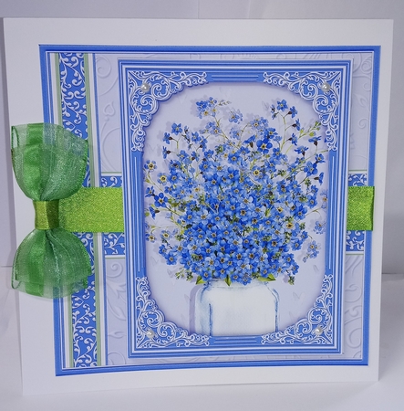 FORGET ME NOTS & BUTTERFLIES All Occasions Quick Card & Insert Mini Kit by Jackie Odonnell