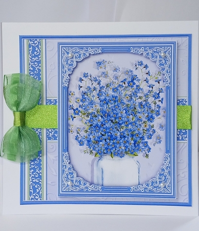 FORGET ME NOTS & BUTTERFLIES All Occasions Quick Card & Insert Mini Kit by Jackie Odonnell