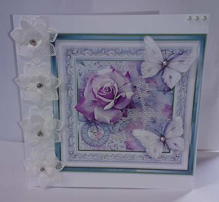 Pink rose and pearls by Jackie Odonnell