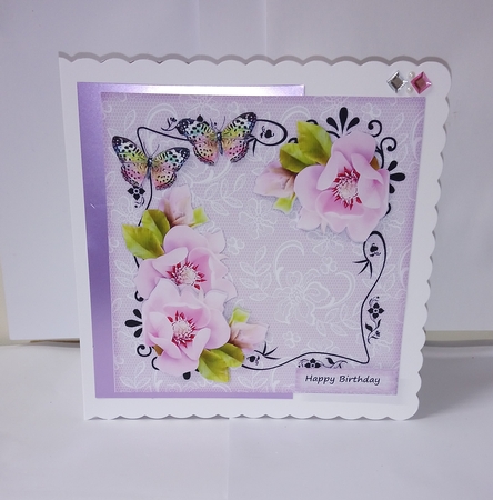 Flowers & Butterflies 4 quick 7x7 cards & insert by Jackie Odonnell