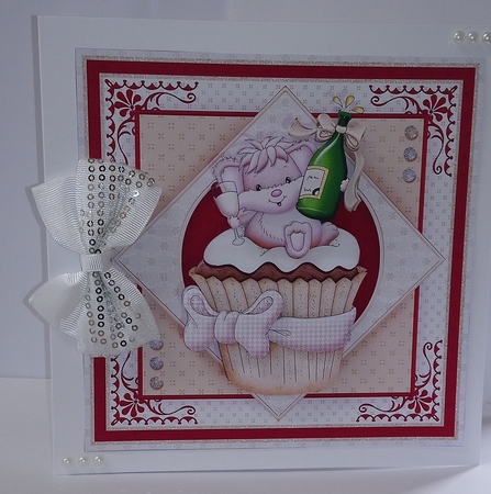 CHAMPAGNE CUPCAKE 7.5 All Occasions Decoupage & Insert Mini Kit by Jackie Odonnell
