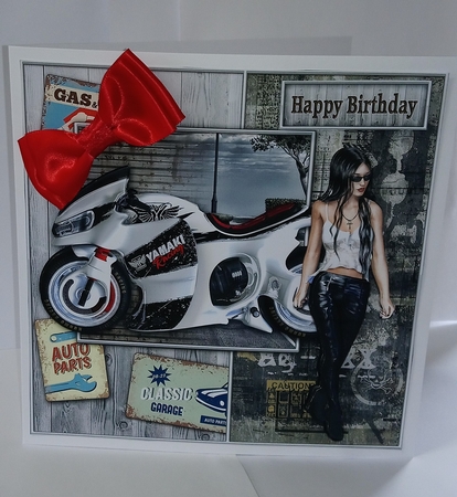 Biker Girl 8x8 Decoupage Mini Kit by Jackie Odonnell