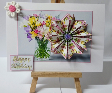 JJ FREESIA A6 TEA BAG CARD 1A by Jackie Odonnell