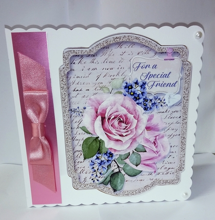 Vintage Handwritten Floral Card Topper - Rose by Jackie Odonnell