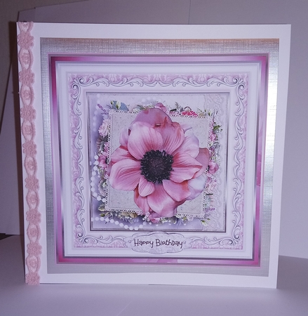 pink flower and beads by Jackie Odonnell
