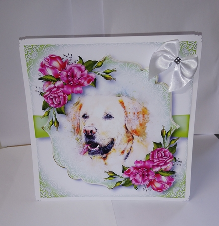 Gorgeous Golden Lab & Glory Roses by Jackie Odonnell