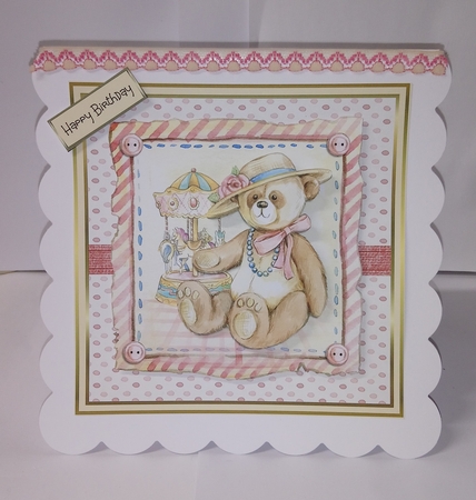 Vintage teddy bear girl by Jackie Odonnell