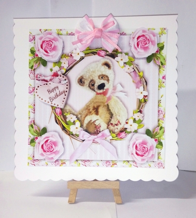 7x7 Rose Birthday Bear by Jackie Odonnell