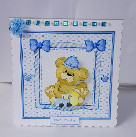 Baby boy teddy bear by Jackie Odonnell