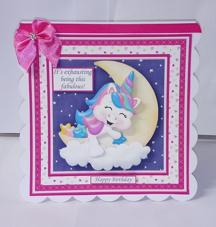 UNICORN ITS EXHAUSTING BEING THIS FABULOUS 7.5 Decoupage Mini Kit by Jackie Odonnell