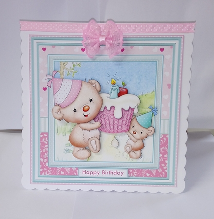 TEDS CUPCAKE PARTY 7.5 Decoupage & Insert Mini Kit by Jackie Odonnell