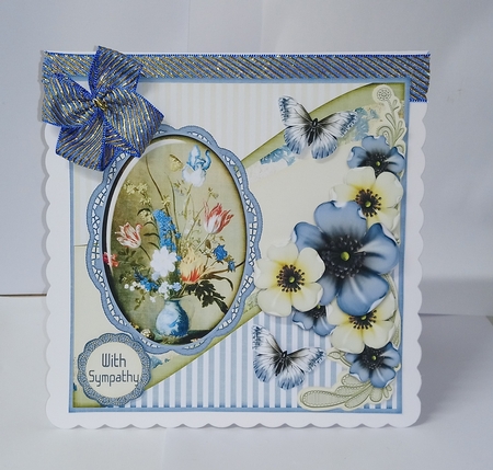 Vintage Shabby Flower Card Kit Blue 1440 by Jackie Odonnell