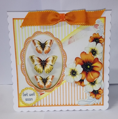 Vintage Shabby Flower Card Kit Orange 1442 by Jackie Odonnell