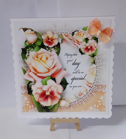 Peach Roses with Pansies Card Mini Kit by Jackie Odonnell