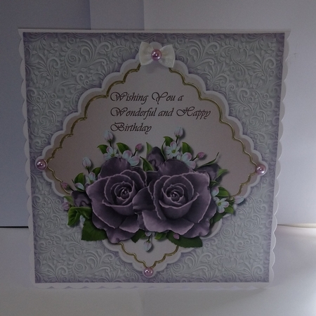 Lavender Roses card Topper by Jackie Odonnell