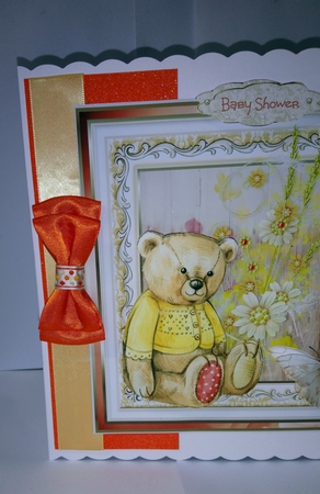 Teddy bear and flowers by Jackie Odonnell