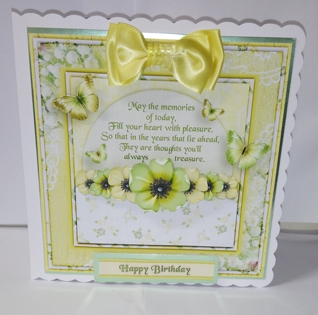 Vintage Shabby Grunge Flower Green Yellow 1455 by Jackie Odonnell