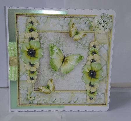 Vintage Shabby Grunge Flower green yellow 1456 by Jackie Odonnell