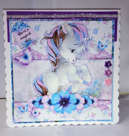 Vintage Shabby Grunge Magic Unicorn 1460 by Jackie Odonnell