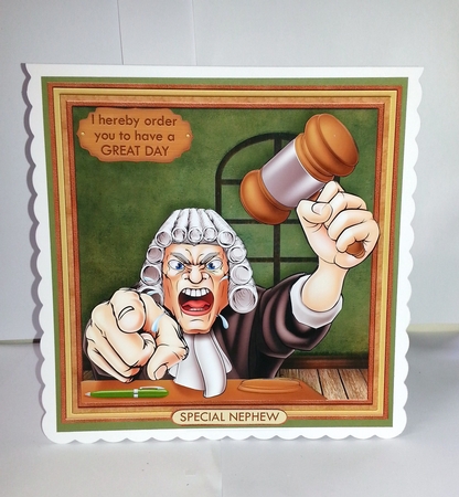 COURT JUDGE Humorous 7.5 Decoupage & Insert Mini Kit Various Occasions by Jackie Odonnell