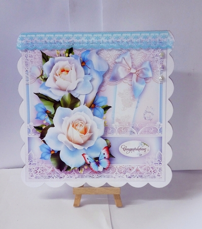 Blue Soft Roses Card Mini Kit by Jackie Odonnell