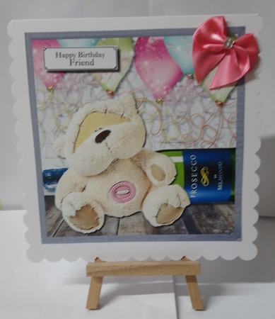 Bear, prosecco and balloons by Jackie Odonnell