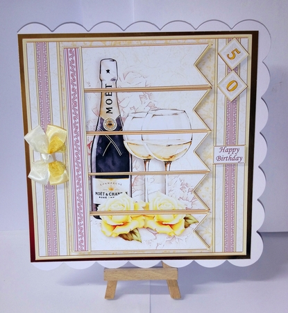 CHAMPAGNE 7.5 Alphabet Gold Wedding Anniversary Alphabet & Age Card Kit  by Jackie Odonnell