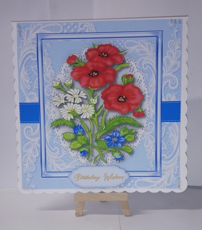 Beautiful Wild Fowers on Corner lace  by Jackie Odonnell