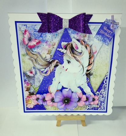 Vintage Shabby Grunge Magic Unicorn 1473 by Jackie Odonnell