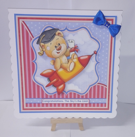 GRADUATION THE SKYS THE LIMIT 7.5 Decoupage & Insert Mini Kit by Jackie Odonnell