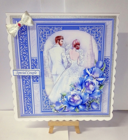 WEDDING DAY BRIDE & GROOM Purple 7.5 Decoupage & Insert Mini Kit by Jackie Odonnell