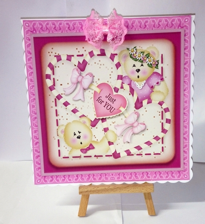 Teddy Bear Heart Card Topper by Jackie Odonnell
