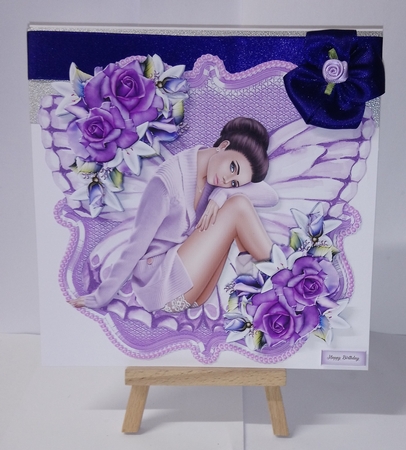 Butterfly Girl & Heritage Roses by Jackie Odonnell