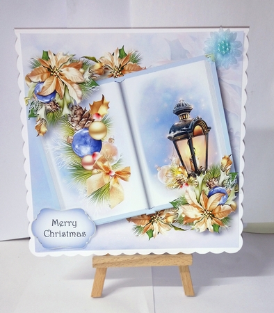 Open Book Christmas - Vintage Lantern by Jackie Odonnell