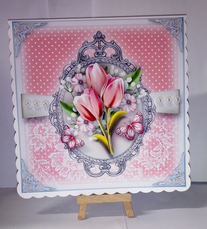 Polka Dots and Lace Tulip Card Kit by Jackie Odonnell