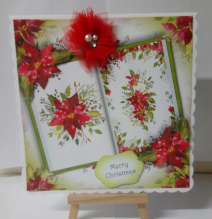 Open Book Christmas - Scarlet Poinsettias by Jackie Odonnell