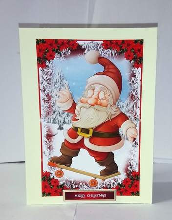 Santa Skate Boarding by Jackie Odonnell