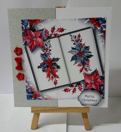 Open Book Christmas - Red & Black 8x8 by Jackie Odonnell