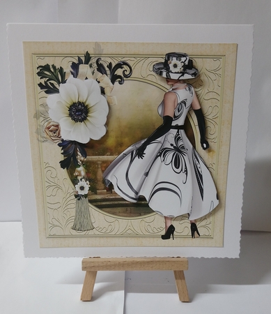 1950s Lady With Flowers & Tassel by Jackie Odonnell