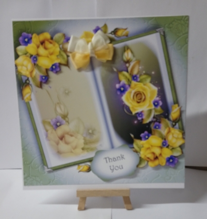 Open Book Flowers - Yellow Roses & Violets by Jackie Odonnell