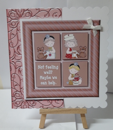Get Well Wishes Card Topper with Decoupage by Jackie Odonnell