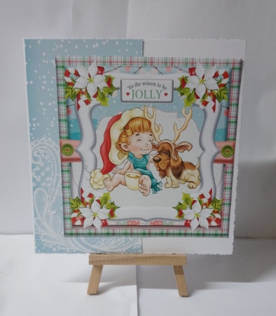 Christmas 3 Lace Corner Background by Jackie Odonnell