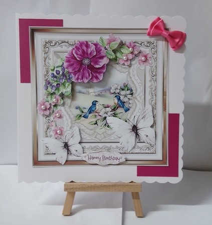 Birds and purple rose by Jackie Odonnell