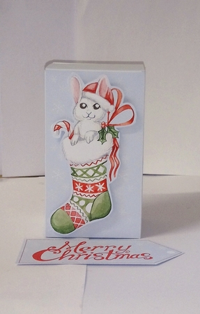Christmas Bunny in Stocking by Jackie Odonnell